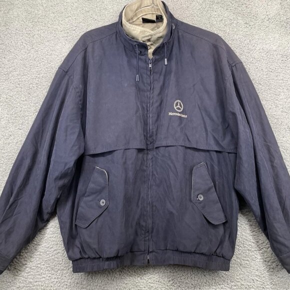 Mercedes Benz Vintage Jacket XXL Navy Jacket 2XL Bomber